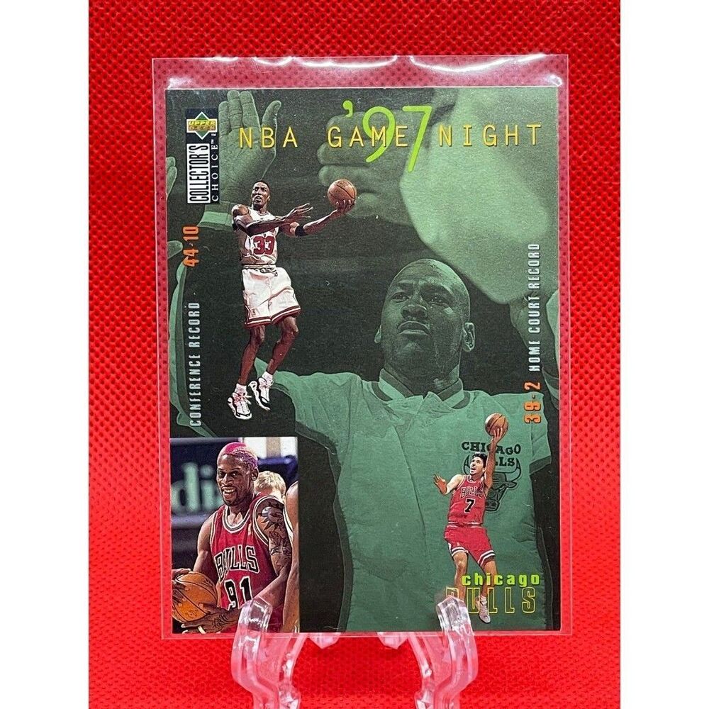 Michael Jordan Card Chicago Bulls Game Night Card Upper Deck 1997 #159